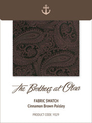 Cinnamon Brown Paisley Y029 Fabric Swatch