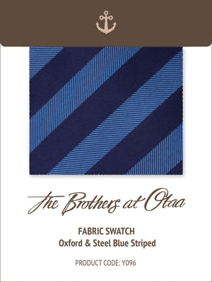 Fabric Swatch (Y096) - Oxford & Steel Blue Striped