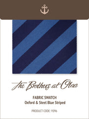 Oxford & Steel Blue Striped Y096 Fabric Swatch