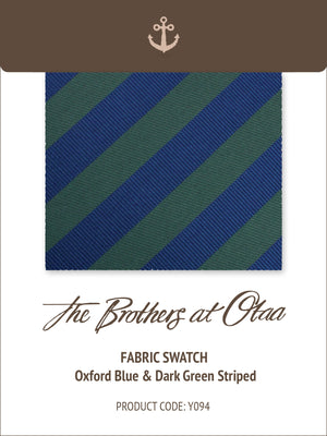 Fabric Swatch (Y094) - Oxford Blue & Dark Green Striped