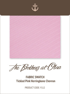 Fabric Swatch (Y112) - Tickled Pink Herringbone Chevron
