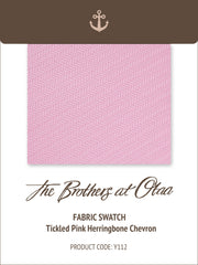 Tickled Pink Herringbone Chevron Y112 Fabric Swatch